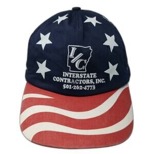 Cobra 5 Panel Blue Red White One Size Snapback Hat Arkansas Interstate Logo